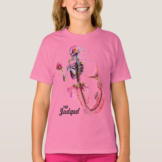 Filles Sirène rose Squelette T-shirt (Devant)