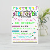 Filles Sleepover Anniversaire Invitation Fête de b (Debout devant)