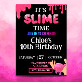 Filles Slime Invitation d'anniversaire