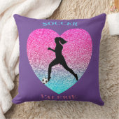 Filles Soccer Personnalisé Purple Jeu Oreiller (Couverture)