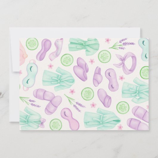 Filles Spa Anniversaire Photo Invitation (Dos)