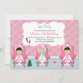 Filles Spa Invitation Pamper Invitation (Devant)