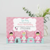 Filles Spa Invitation Pamper Invitation (Debout devant)
