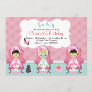 Filles Spa Invitation Pamper Invitation