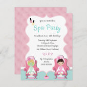 Filles Spa Invitation Pamper party Invitation (Devant / Derrière)