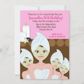 Filles spas Invitation d'anniversaire, n'importe q (Devant)