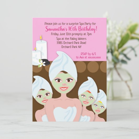 Filles spas Invitation d'anniversaire, n'importe q (Debout devant)
