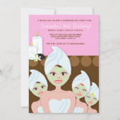 Filles spas Invitation d'anniversaire, n'importe q (Devant)