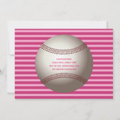 Filles Sports 1er anniversaire Baseball Invitation (Dos)
