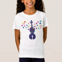Filles-Starburst de T-shirt de violon