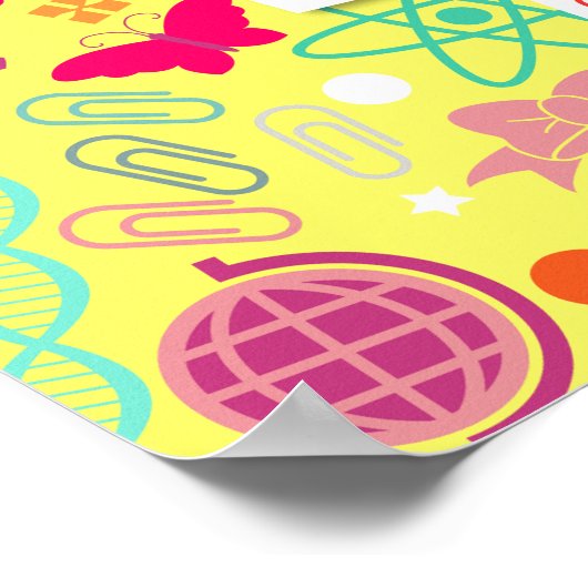 Filles STEM Rock Inspiration Poster Jaune (Coin)