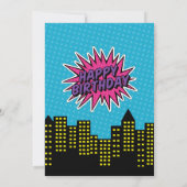 FILLES SUPERHÉROS ANNIVERSAIRE INVITATION (Dos)