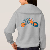 Filles - Sweat à capuche gris avec logo marine (Dos)
