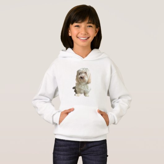 Filles Sweat - shirt à capuche de repoussage White (Devant entier)