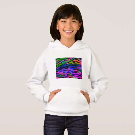 Filles sweatshirt avec un design arc-en-ciel. (Devant entier)