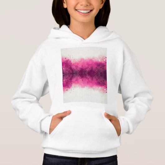 Filles sweatshirt avec un design rose et blanc cha (Devant)