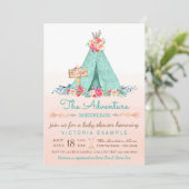Filles TeePee Baby Shower Invitations (Debout devant)