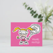 Filles tennis Anniversaire fête invitation cartes  (Debout devant)