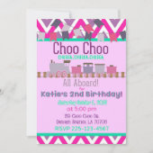 Filles Train Invitation Anniversaire (Devant)