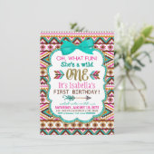 Filles Tribal Wild Un Anniversaire Invitations de  (Debout devant)