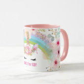 Filles UNICORN 13e Anniversaire Mug Personnalisabl (Devant droit)
