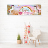 Filles Unicorn Bannières de fête d'anniversaire (En situation)