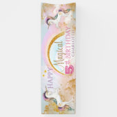 Filles Unicorn Bannières de fête d'anniversaire (Vertical)