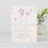 Filles Unicorn Invitation Anniversaire (Debout devant)