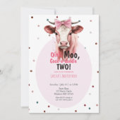 Filles Vache d'animal de ferme Invitation de deuxi (Devant)