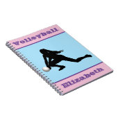 Filles Volley-ball rose, bleu, Carnet violet (Côté Droit)