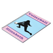 Filles Volley-ball rose, bleu, Carnet violet (Côté gauche)