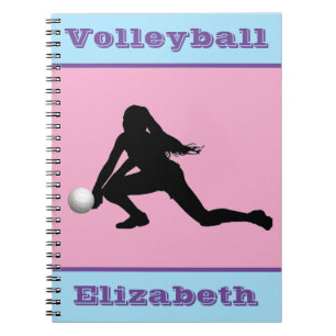 Filles Volley-ball rose, bleu, Carnet violet