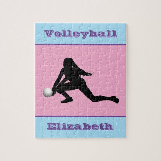 Filles Volleyball Pastel Jigsaw Puzzle (Vertical)