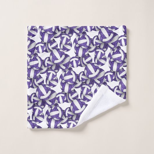 Filles volleyballs motif personnalisé violet (Gant de toilette)