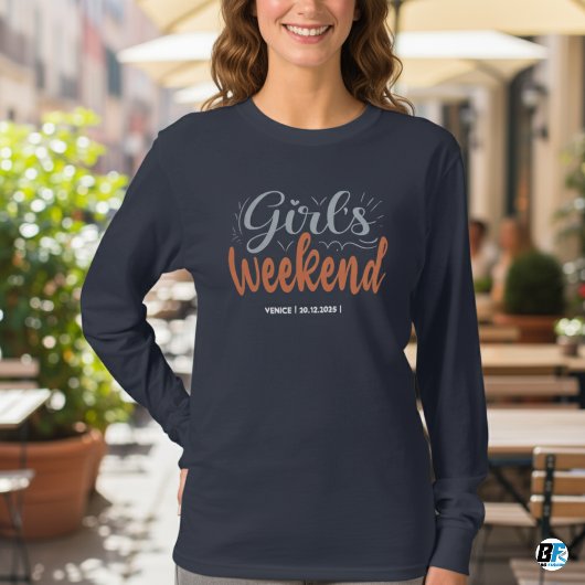 Filles Week-end Away T-shirt Personnalisé Lieu Dat