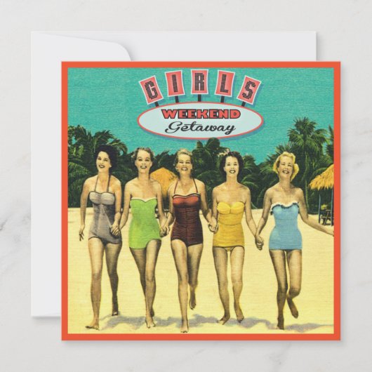 Filles Week-end Getaway Beach Invitations (Devant)