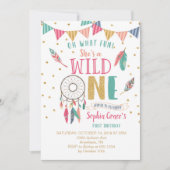 Filles Wild One First Birthday Invitation (Devant)