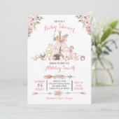 Filles Woodland Baby Shower Invitations (Debout devant)