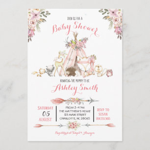 Filles Woodland Baby Shower Invitations