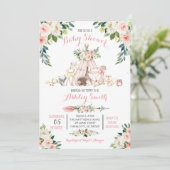 Filles Woodland Baby Shower Invitations (Debout devant)