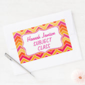 Filles zigzag nom classe objet étiquette autocolla (Enveloppe)