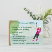 Filles Zip Line Lining Anniversaire Invitations de (Debout devant)