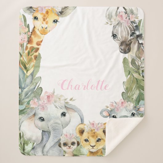 Fillette Safari Couverture bébé (Devant)