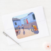 Filling Water Buckets Rajasthan India Vierkante Sticker (Envelop)