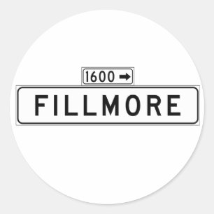 Fillmore St., San Francisco Street Sign Ronde Sticker