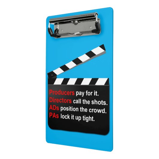 Film Crew CLAP voor de PRODUCENT Mini Klembord (Angled2)