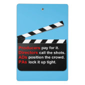 Film Crew CLAP voor de PRODUCENT Mini Klembord (Achterkant)