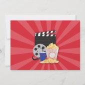 Film de nuit Cinéma Anniversaire Fête Invitation (Dos)
