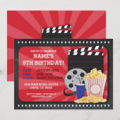 Film de nuit Cinéma Anniversaire Fête Invitation (Devant / Derrière)