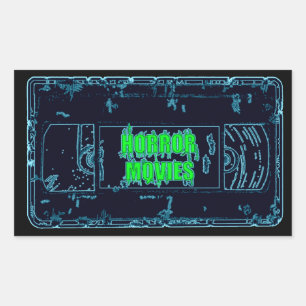 Film d'horreur VHS-Blue/Green Sticker rectangulair